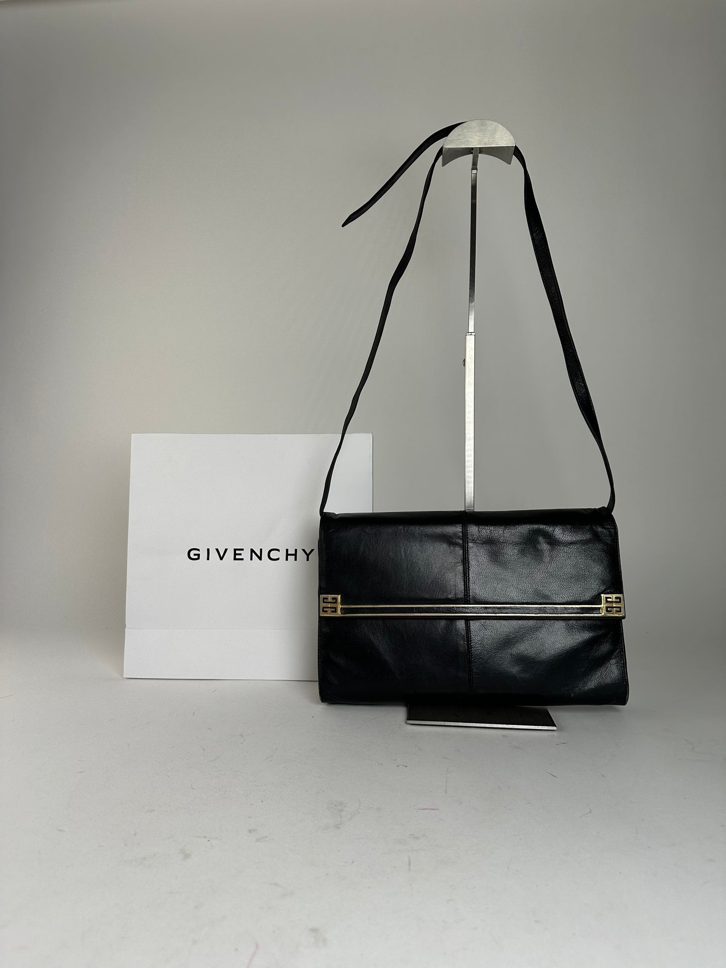 Vintage Givenchy Shoulder Bag Leather Black