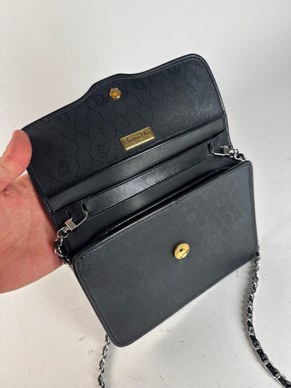 Sac vintage en cuir monogramme Dior noir