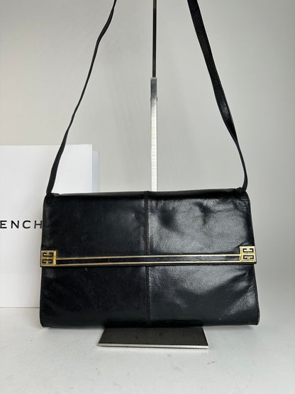 Vintage Givenchy Shoulder Bag Leather Black