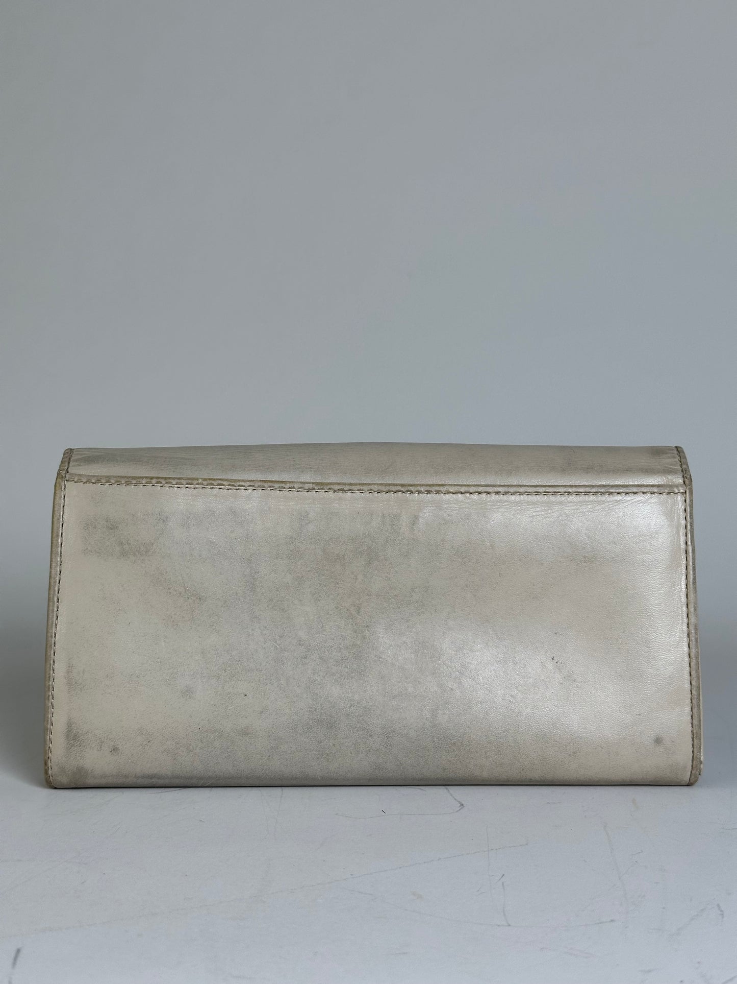 Vintage Vivienne Westwood Embroidered Leather Wallet Silver Blue
