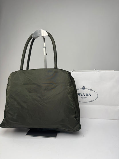 Vintage Prada Nylon Triangle Handbag Green