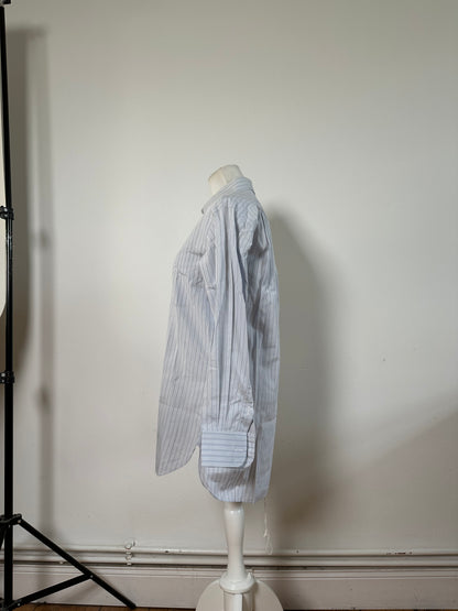 Vintage Dior Men's Cotton Shirt Light Blue White L
