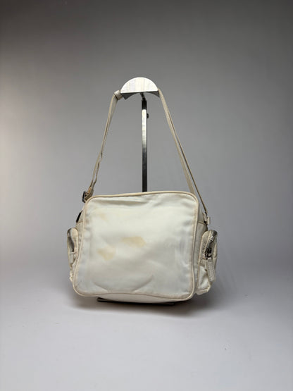 Vintage Prada Nylon Crossbody Bag Late 1990s Cream
