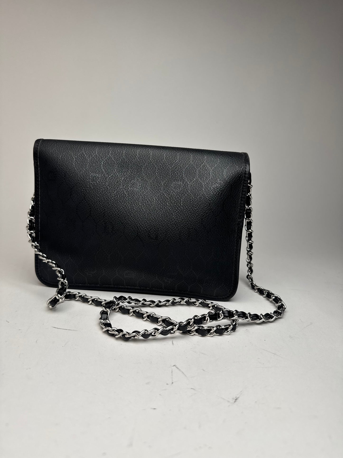 Sac vintage en cuir monogramme Dior noir