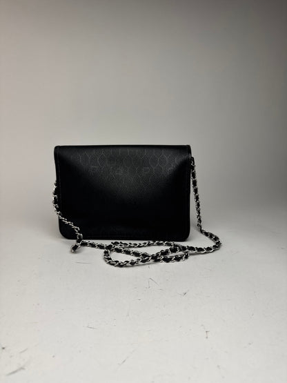 Sac vintage en cuir monogramme Dior noir