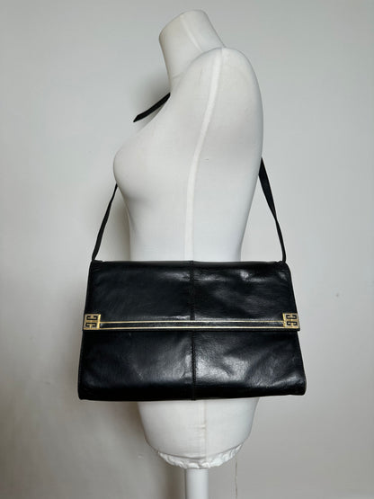 Vintage Givenchy Shoulder Bag Leather Black
