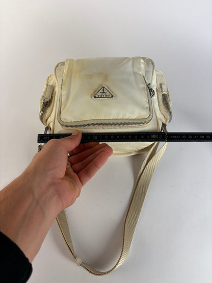 Vintage Prada Nylon Crossbody Bag Late 1990s Cream