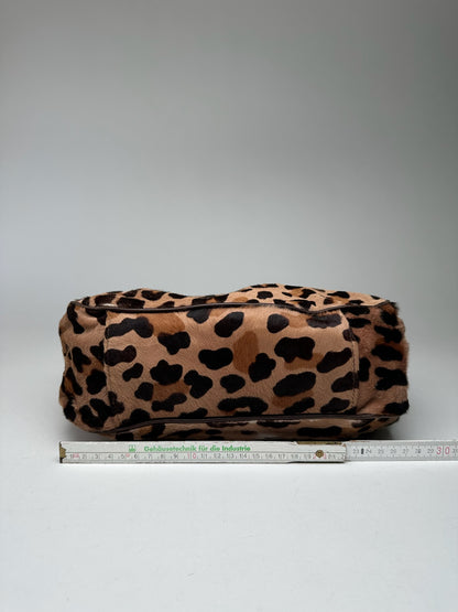 Vintage Marni Leopard fur 2way bag brown