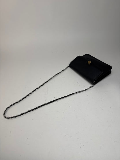 Sac vintage en cuir monogramme Dior noir