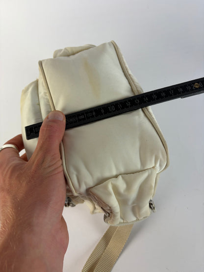 Vintage Prada Nylon Crossbody Bag Late 1990s Cream
