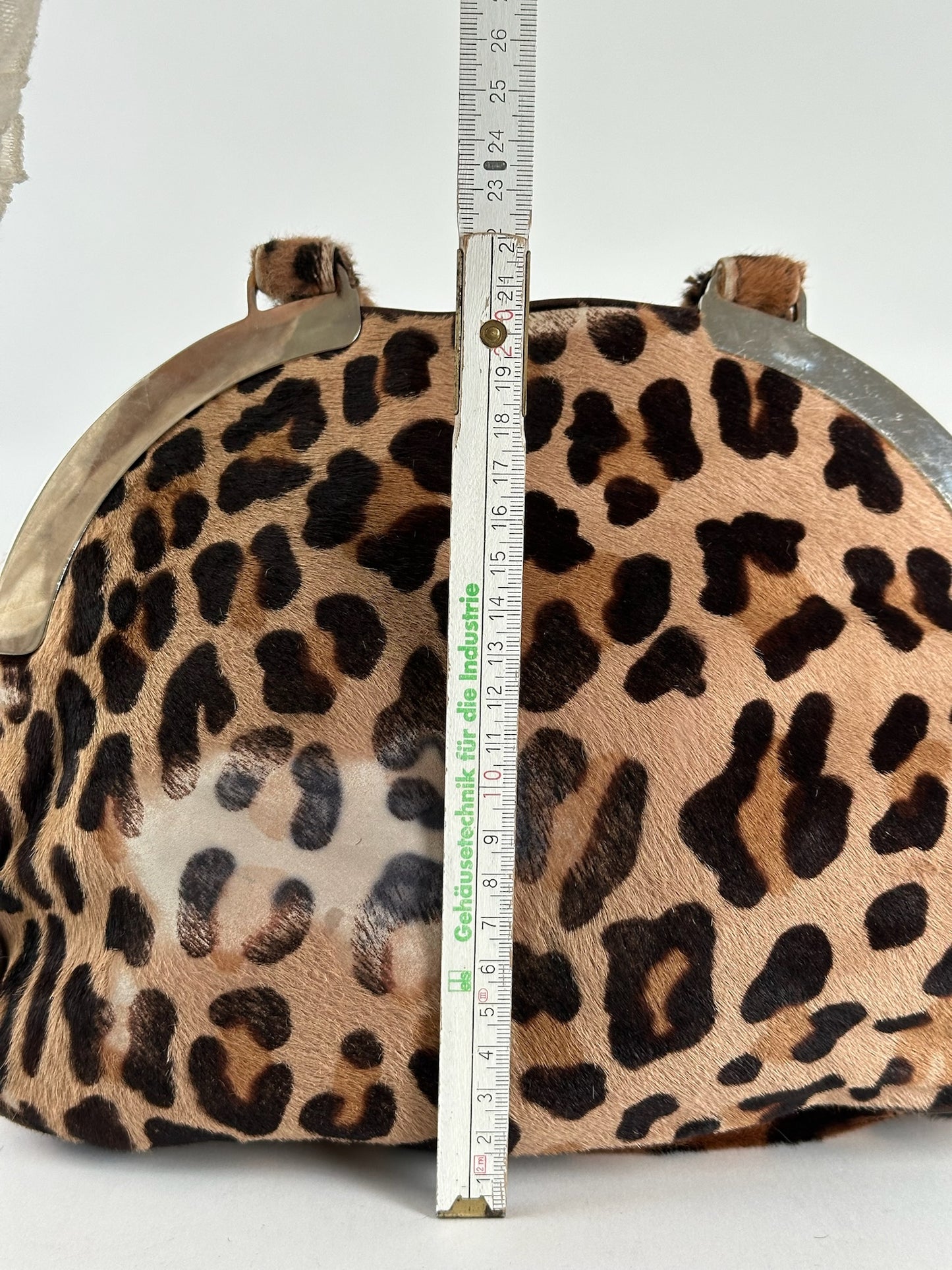 Vintage Marni Leopard fur 2way bag brown