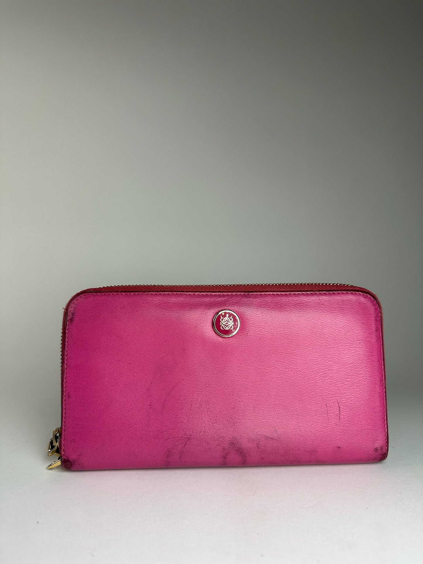 Vintage Loewe Madrid Leather Wallet Pink