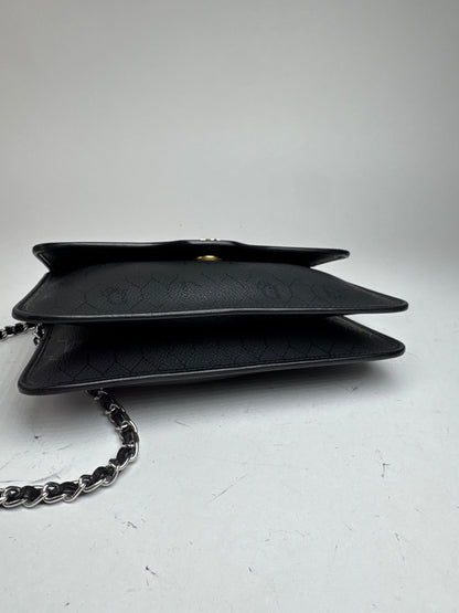 Sac vintage en cuir monogramme Dior noir