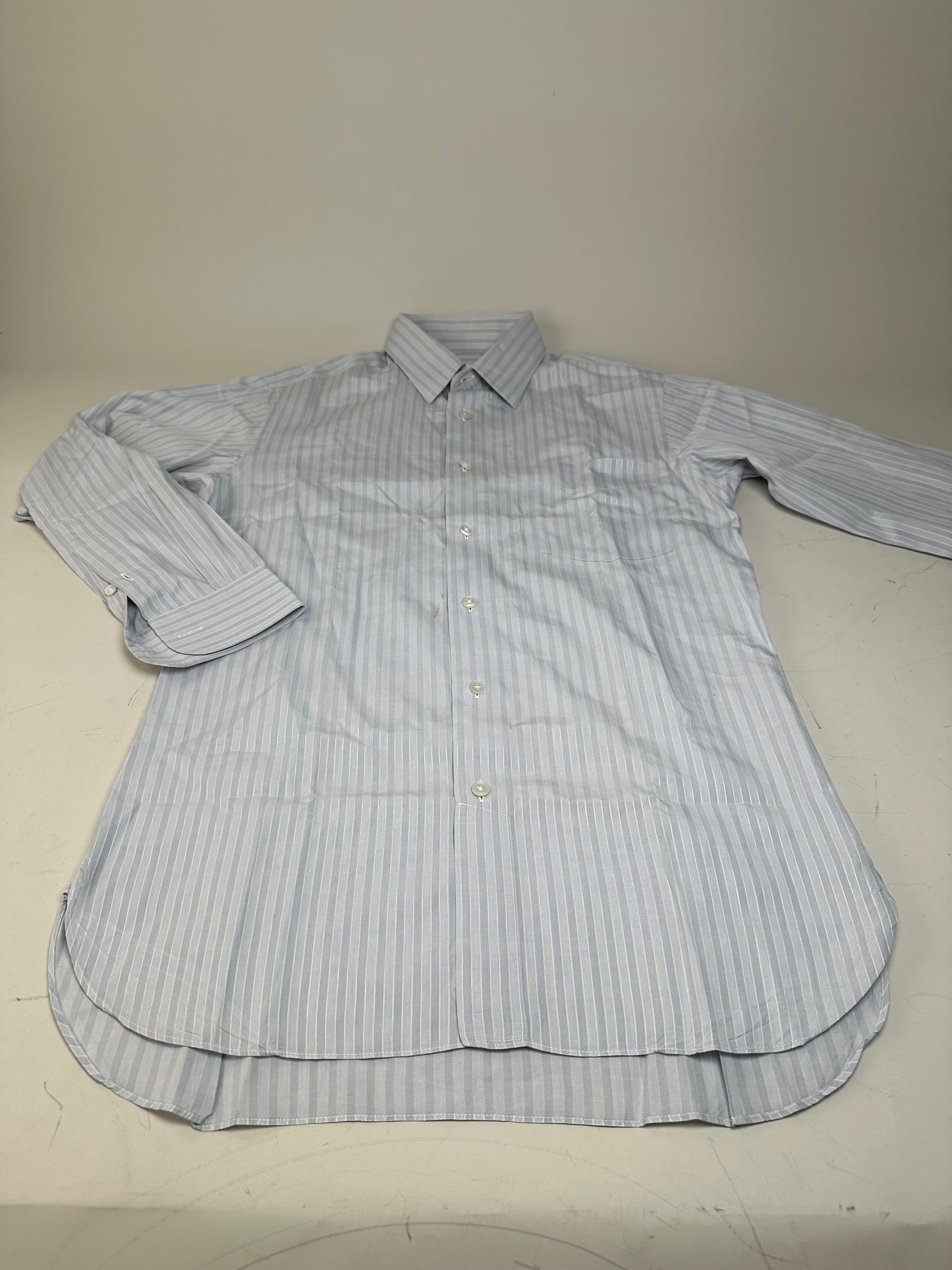 Vintage Dior Men's Cotton Shirt Light Blue White L