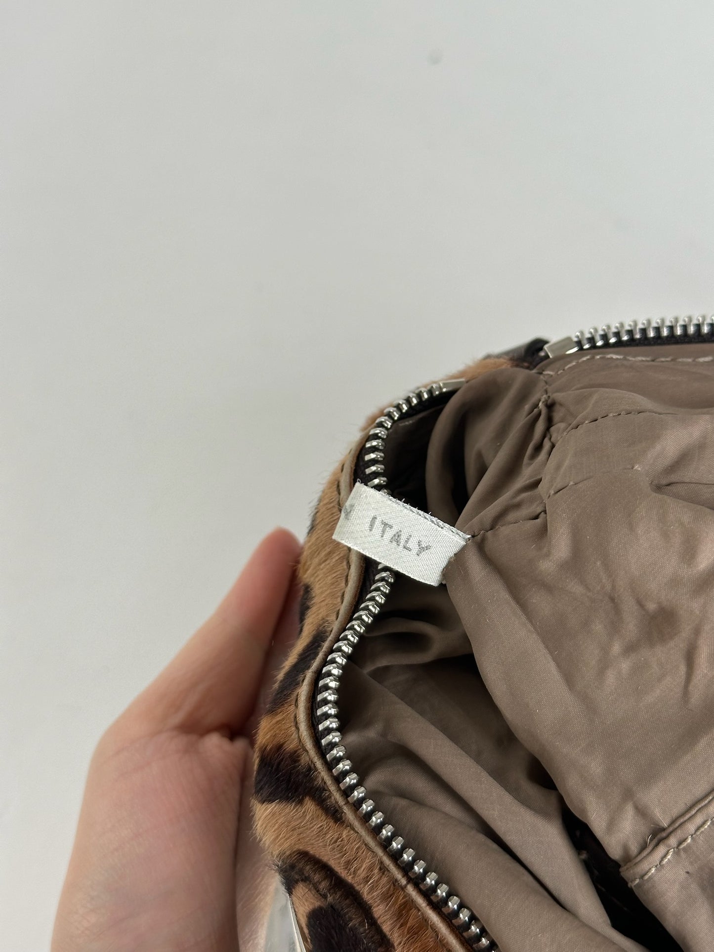 Vintage Marni Leopard fur 2way bag brown