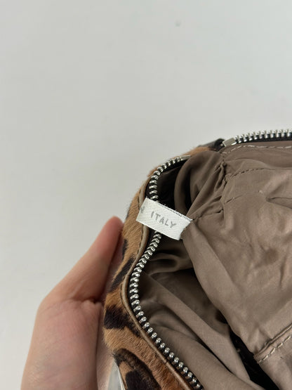 Vintage Marni Leopard fur 2way bag brown