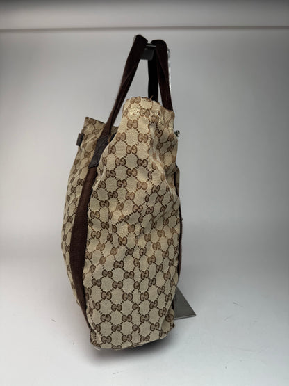 Vintage Gucci Monogram Canvas Tote bag beige brown