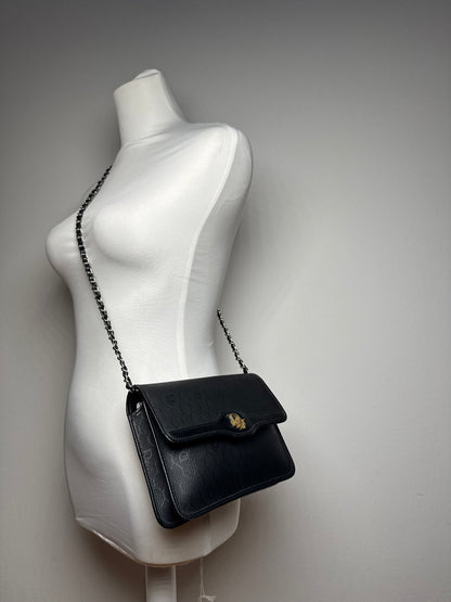 Sac vintage en cuir monogramme Dior noir