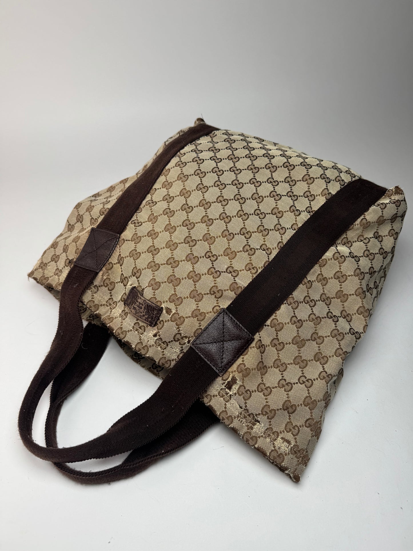 Vintage Gucci Monogram Canvas Tote bag beige brown