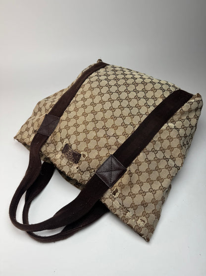 Vintage Gucci Monogram Canvas Tote bag beige brown