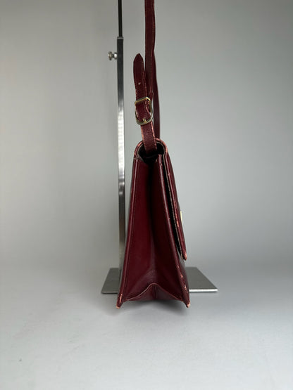 Vintage Givenchy Leather Shoulder Bag Burgundy
