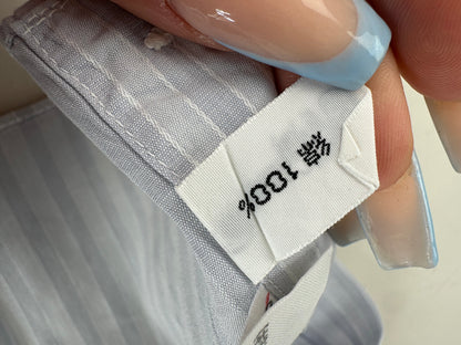 Vintage Dior Men's Cotton Shirt Light Blue White L