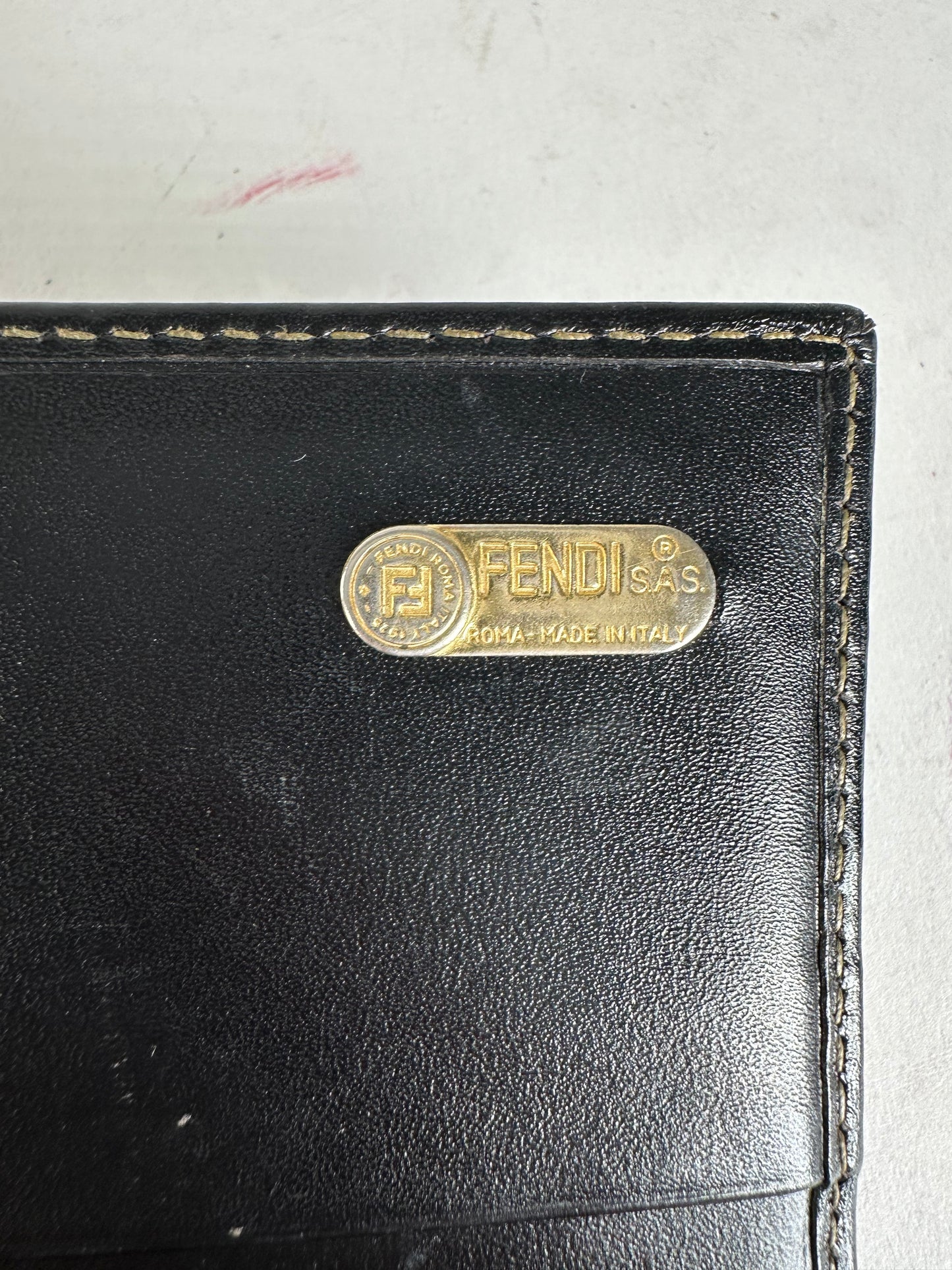 Vintage Fendi Pequin Stripe Long Wallet Canvas Brown