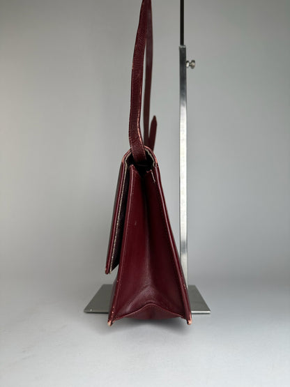 Vintage Givenchy Leather Shoulder Bag Burgundy