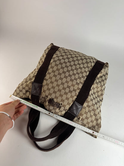 Vintage Gucci Monogram Canvas Tote bag beige brown
