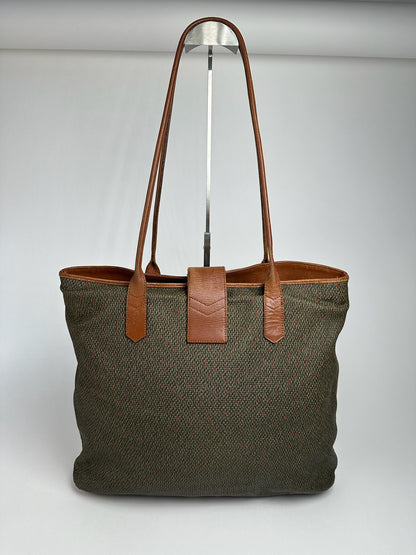 Sac à main vintage Yves Saint Laurent gris marron