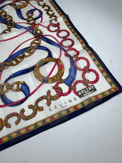 Vintage Celine Scarf Brown white