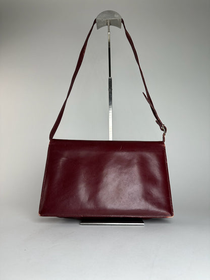 Vintage Givenchy Leather Shoulder Bag Burgundy