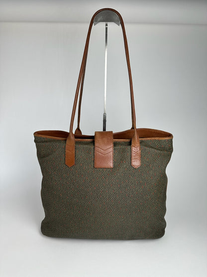 Sac à main vintage Yves Saint Laurent gris marron