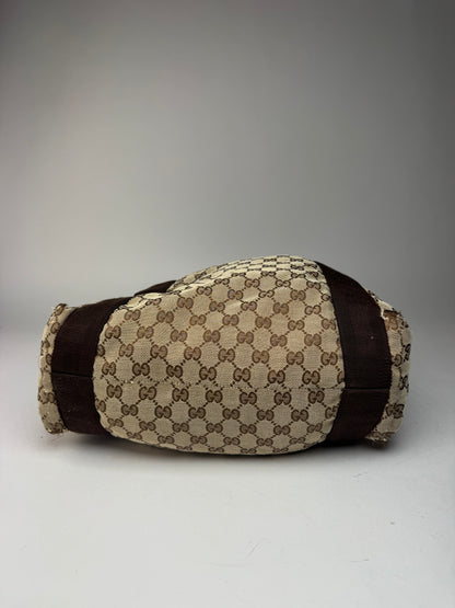 Vintage Gucci Monogram Canvas Tote bag beige brown
