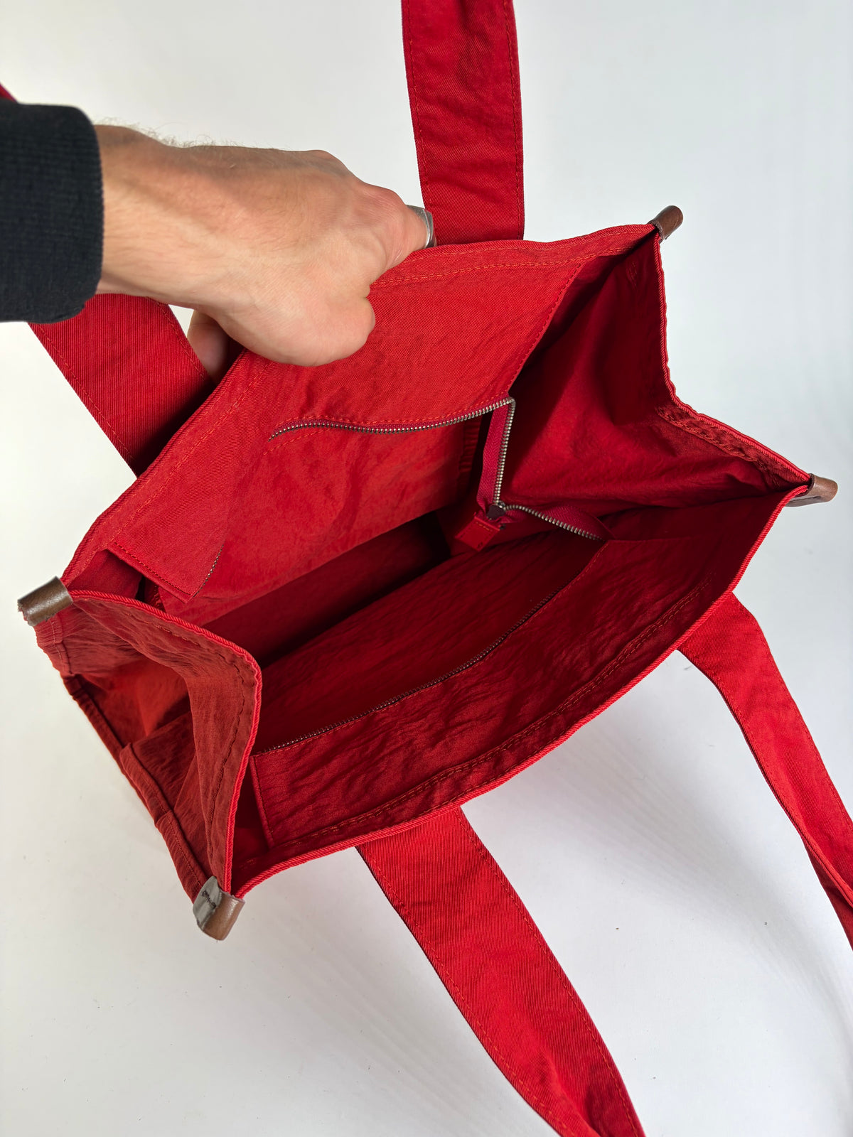Vintage Issey Miyake Nylon Tote Red Silver