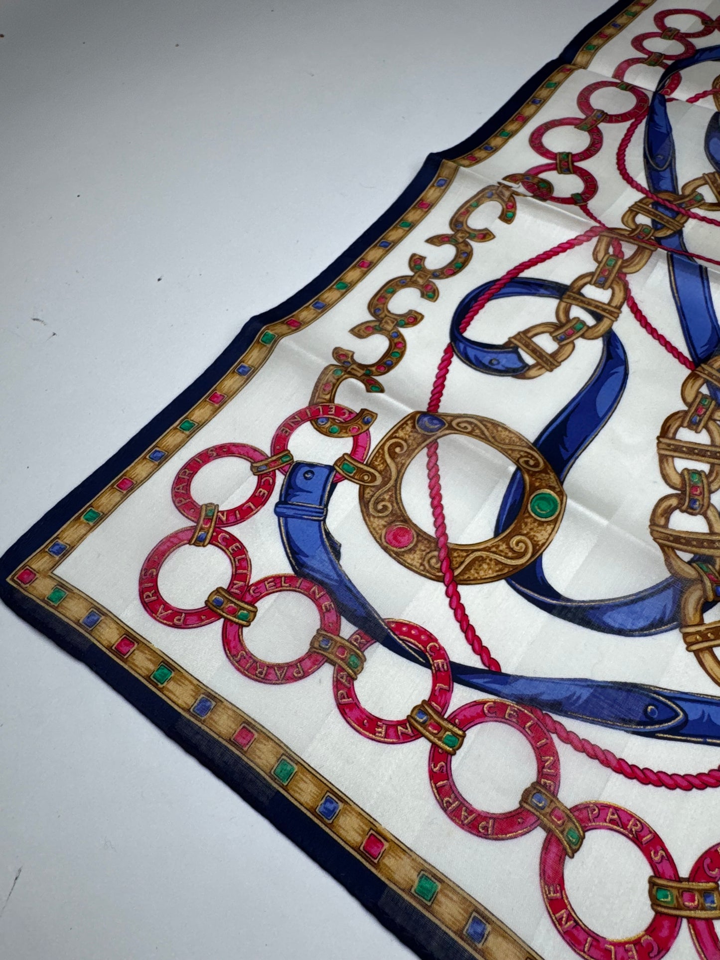 Vintage Celine Scarf Brown white