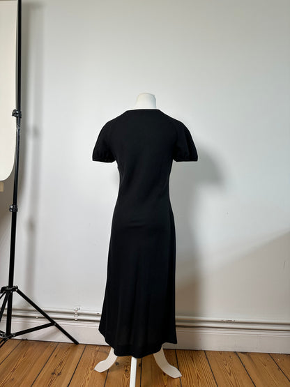 Vintage Chloe Embroidered Cotton Dress Black L