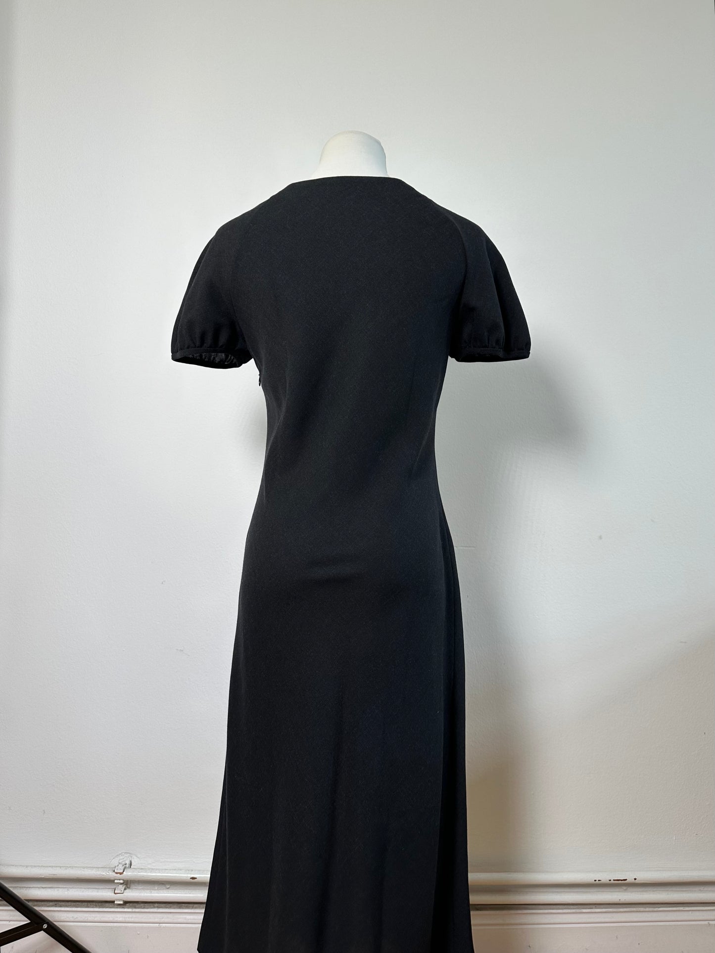 Vintage Chloe Embroidered Cotton Dress Black L
