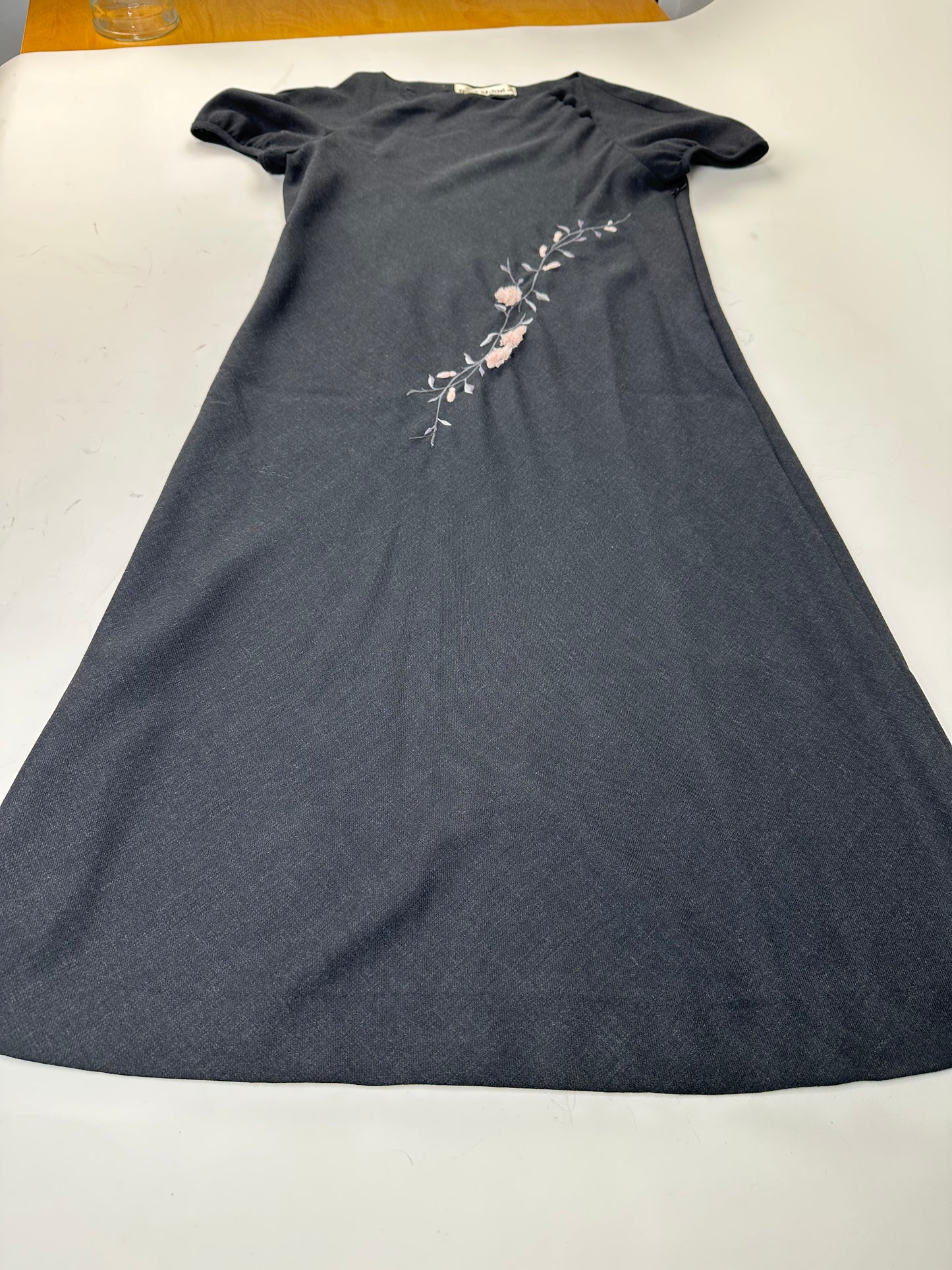Vintage Chloe Embroidered Cotton Dress Black L