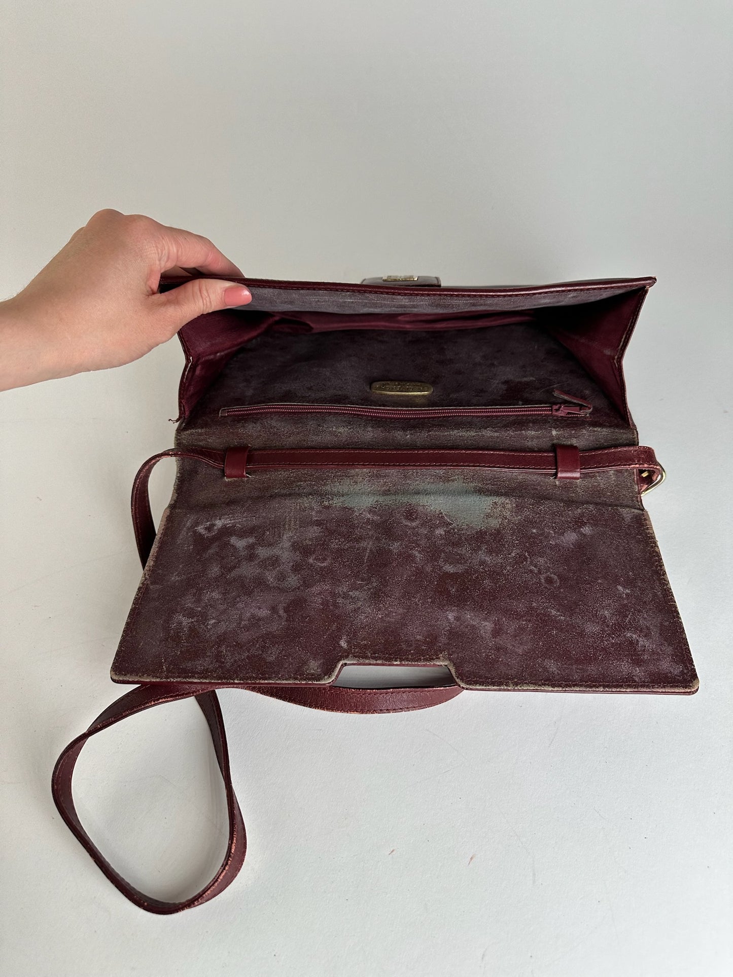 Vintage Givenchy Leather Shoulder Bag Burgundy