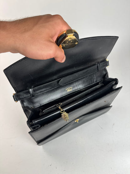 Sac à bandoulière vintage en cuir Gucci noir