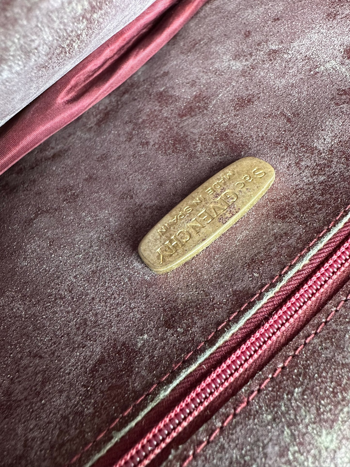 Vintage Givenchy Leather Shoulder Bag Burgundy