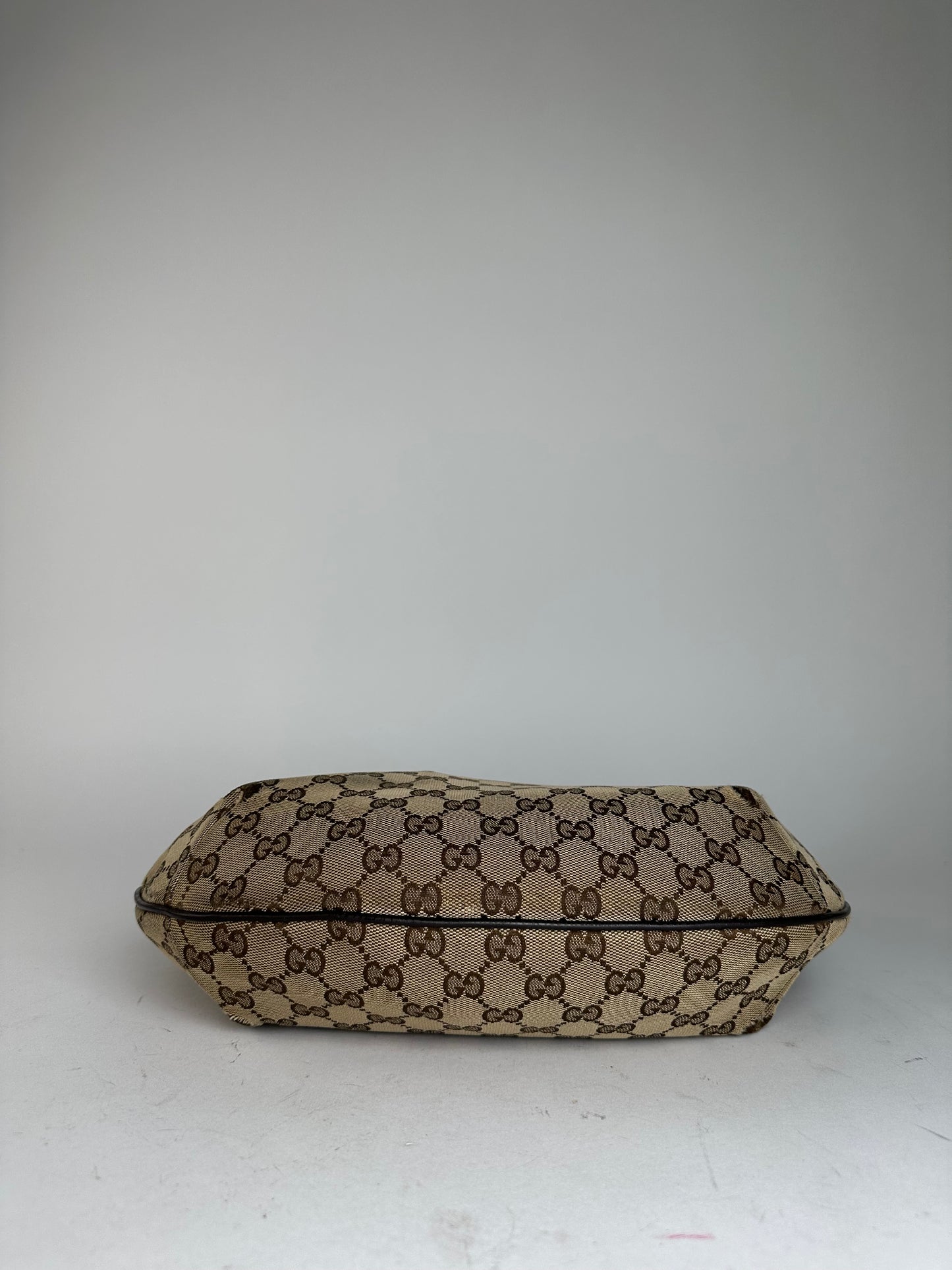 Vintage Gucci GG Canvas Shoulder Bag Beige Brown