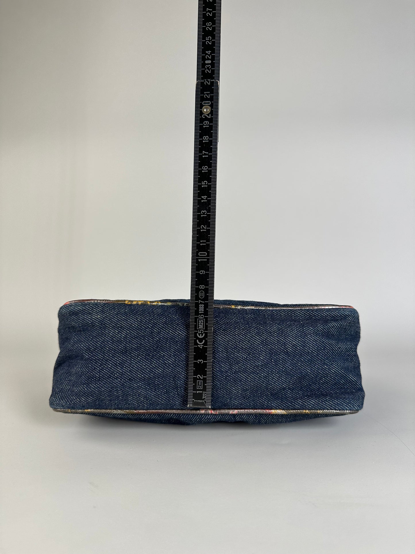 Vintage Fendi Denim Shoulder Bag Dark Blue Multicolour
