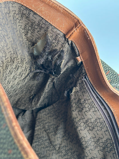 Sac à main vintage Yves Saint Laurent gris marron