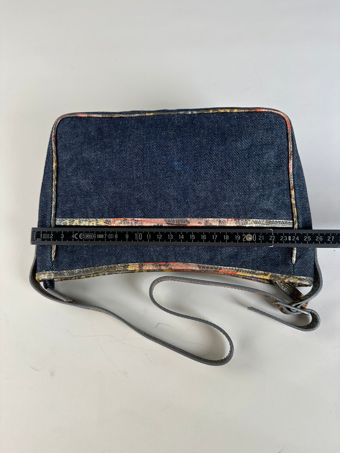 Vintage Fendi Denim Shoulder Bag Dark Blue Multicolour
