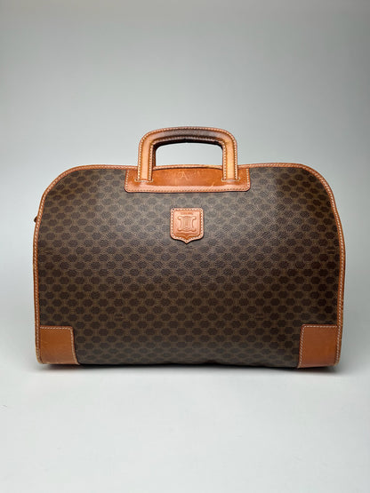 Valise vintage en cuir Monogram Céline marron