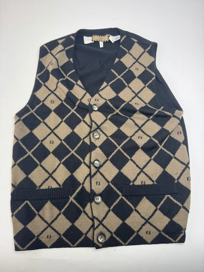 Vintage Fendi Wool West Black Brown L/XL