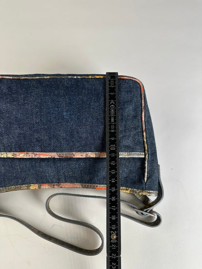 Vintage Fendi Denim Shoulder Bag Dark Blue Multicolour