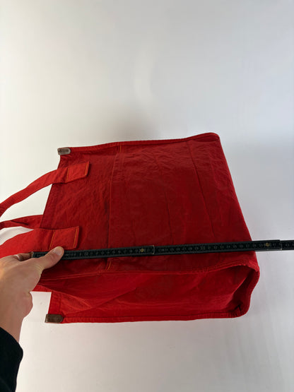 Vintage Issey Miyake Nylon Tote Red Silver